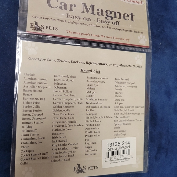 "Save a Life Adopt a Shelter Pet" Quotables E&S Paw Car Maegnet, New - Picture 2 of 3